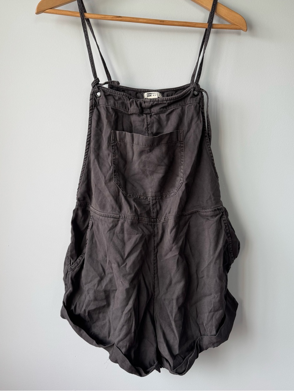 (M) Billabong Charcoal Gray Cotton Romper